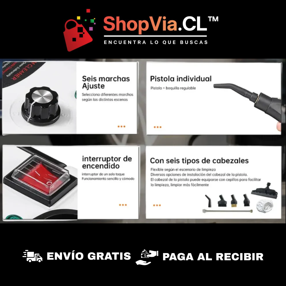 Maquina a vapor 4 en 1 - Adios Grasa